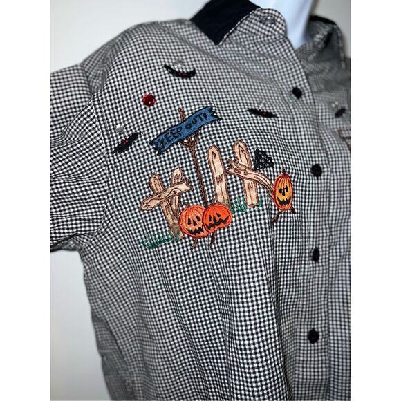Women’s Halloween Festive Button Down VTG MEDIUM - Picture 4 of 8